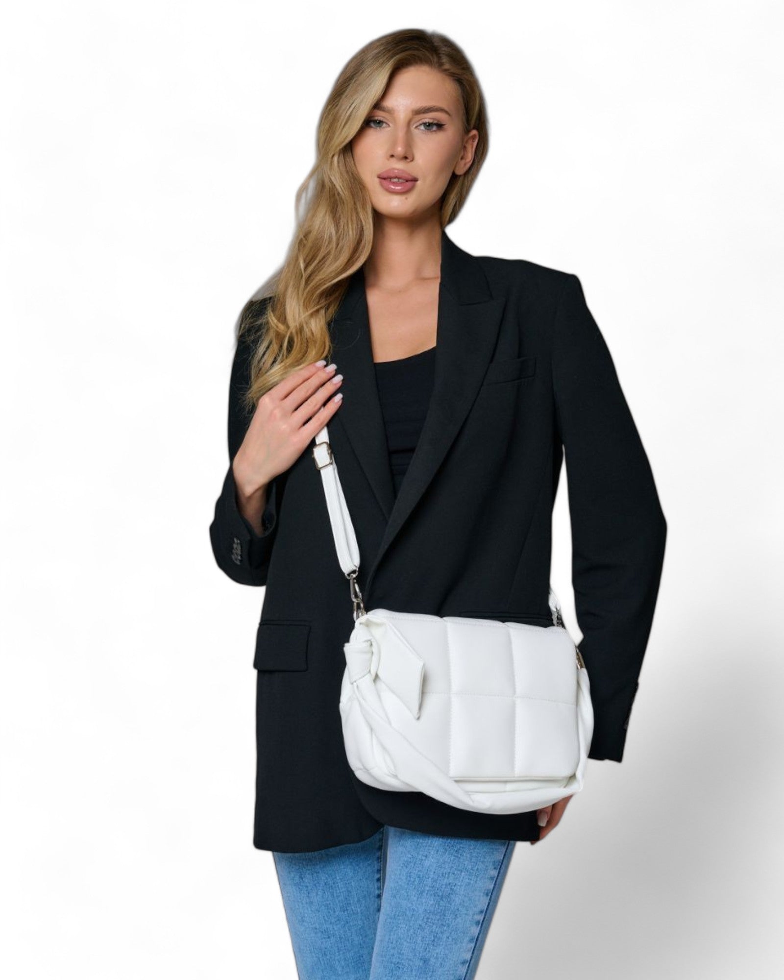 Claire Durand Crossbody Bag – French Vegan Leather Quilted Knotted Strap Shoulder Bag