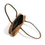 Atelier Bowling Bag – Parisian Vegan Suede Zip-Top Shoulder Handbag