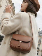 Juste Paris Saddle Crossbody Bag – Parisian Vegan Leather Flap Handbag