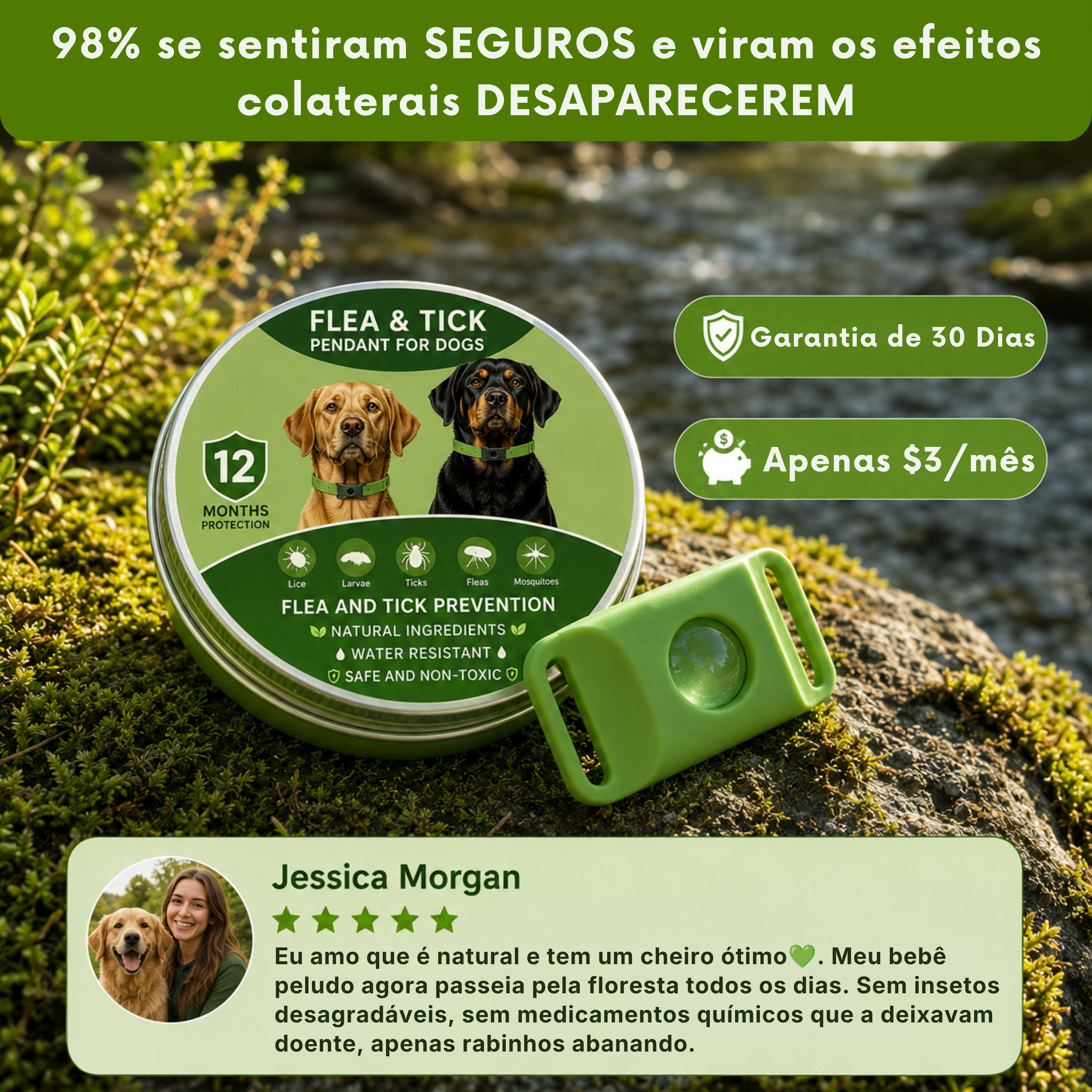 Puppwell™ Flea & Tick Collar Pendant — 12 Months of Protection