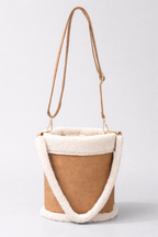 Lumière Paris Bucket Bag – French Vegan Shearling Drawstring Shoulder Bag