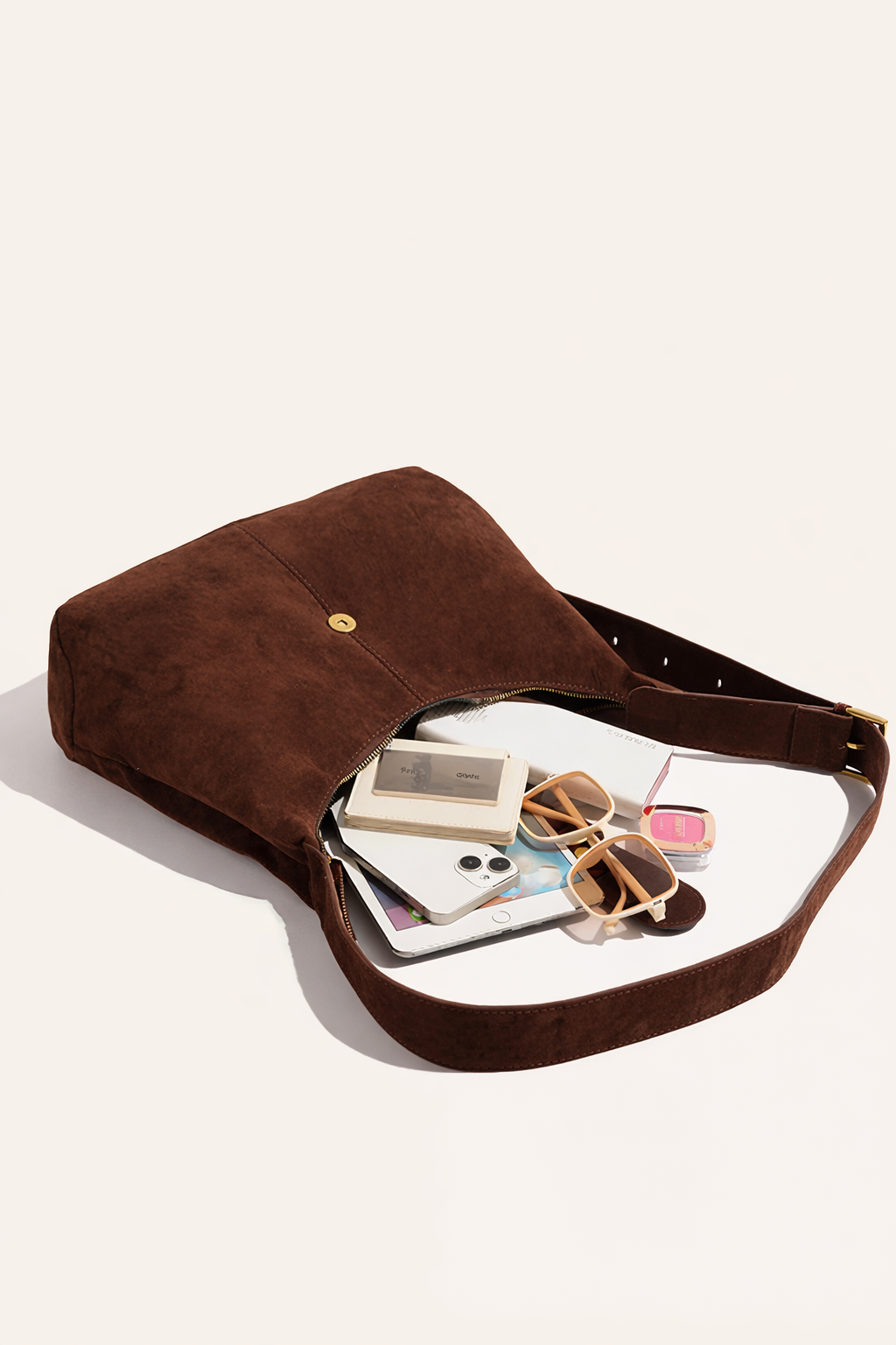 Belle Nuit Hobo Bag – Paris-Inspired Vegan Suede Buckle Shoulder Bag