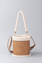 Lumière Paris Bucket Bag – French Vegan Shearling Drawstring Shoulder Bag