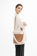 Lumière Paris Bucket Bag – French Vegan Shearling Drawstring Shoulder Bag