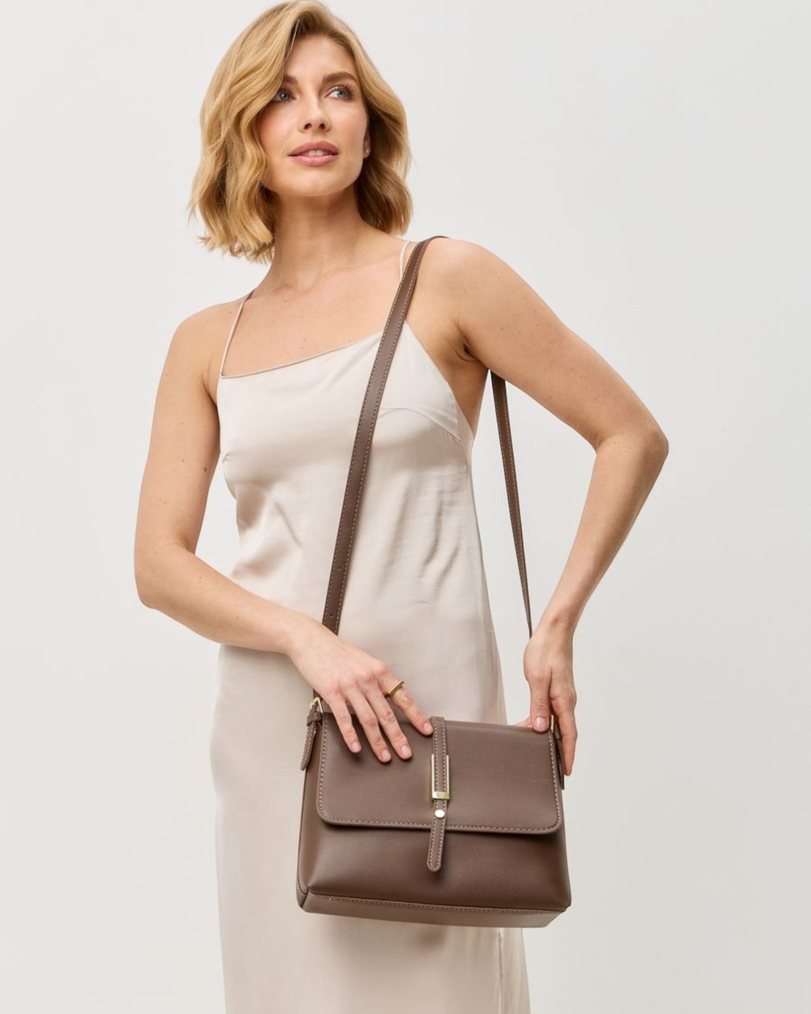 Élodiane Paris Crossbody Bag – Parisian Vegan Leather Structured Flap Handbag