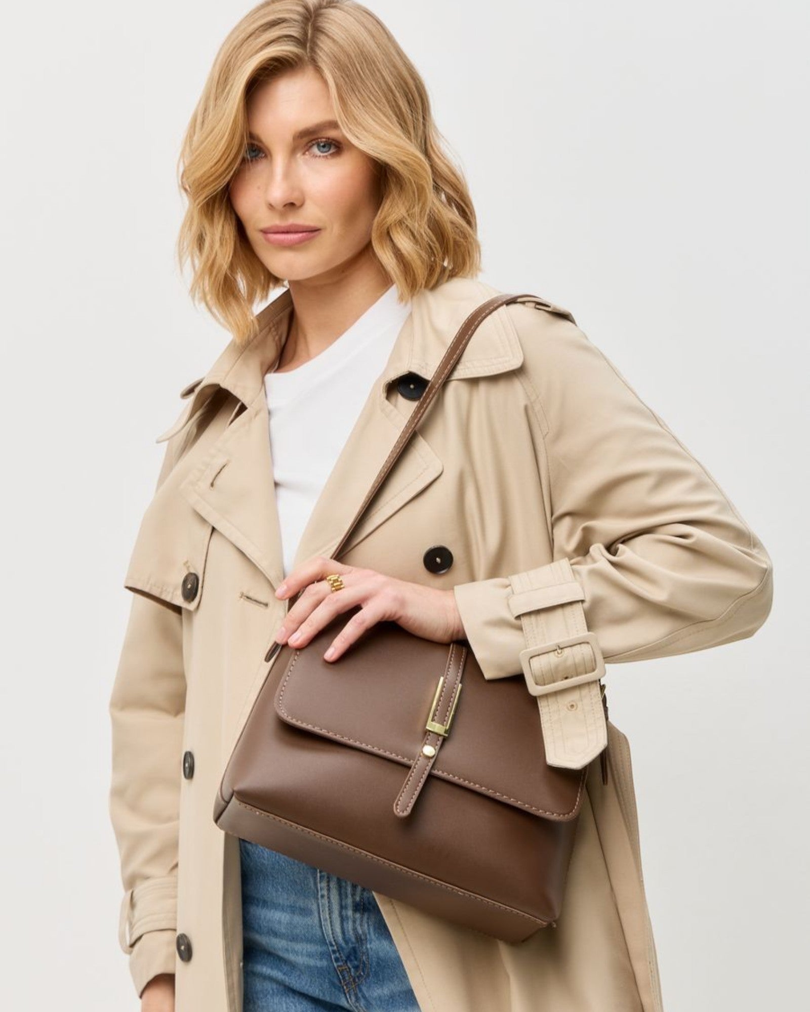 Élodiane Paris Crossbody Bag – Parisian Vegan Leather Structured Flap Handbag