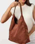 Mireille Paris Hobo Tote Bag – French Vegan Suede Everyday Shoulder Bag