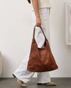 Mireille Paris Hobo Tote Bag – French Vegan Suede Everyday Shoulder Bag