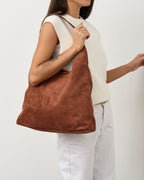 Mireille Paris Hobo Tote Bag – French Vegan Suede Everyday Shoulder Bag