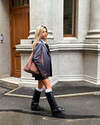 Mireille Paris Hobo Tote Bag – French Vegan Suede Everyday Shoulder Bag