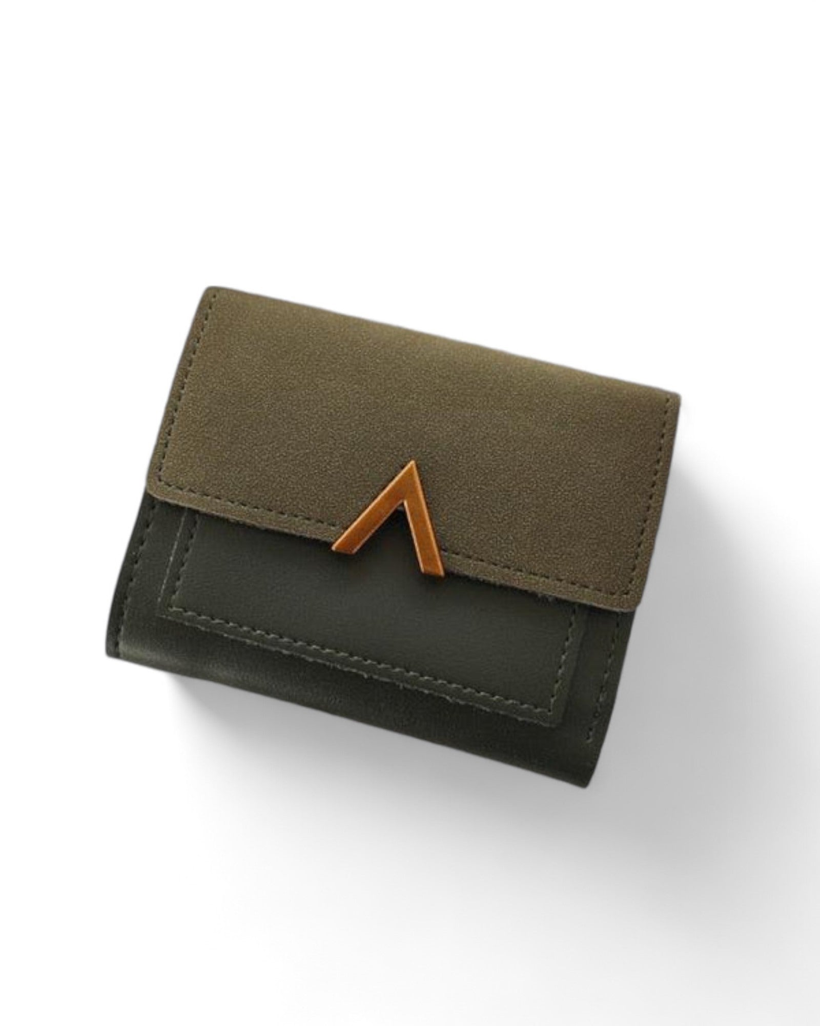Valérie Wallet – French Vegan Leather Gold Emblem Slim Wallet